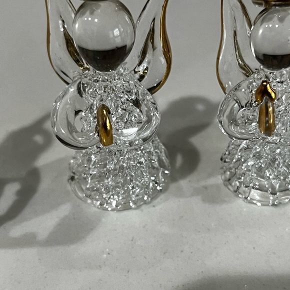 Hand blown 3-glass angels of worry 1.3” dipped in 24k - Picture 4 of 8